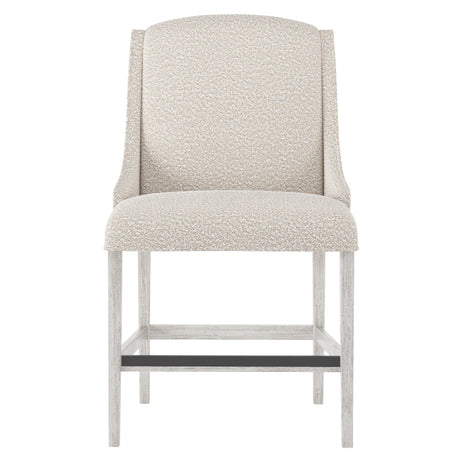 Slope Glacier White/White/Cream Fabric Counter Stool - Ornate Home