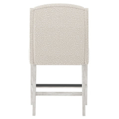 Slope Glacier White/White/Cream Fabric Counter Stool - Ornate Home
