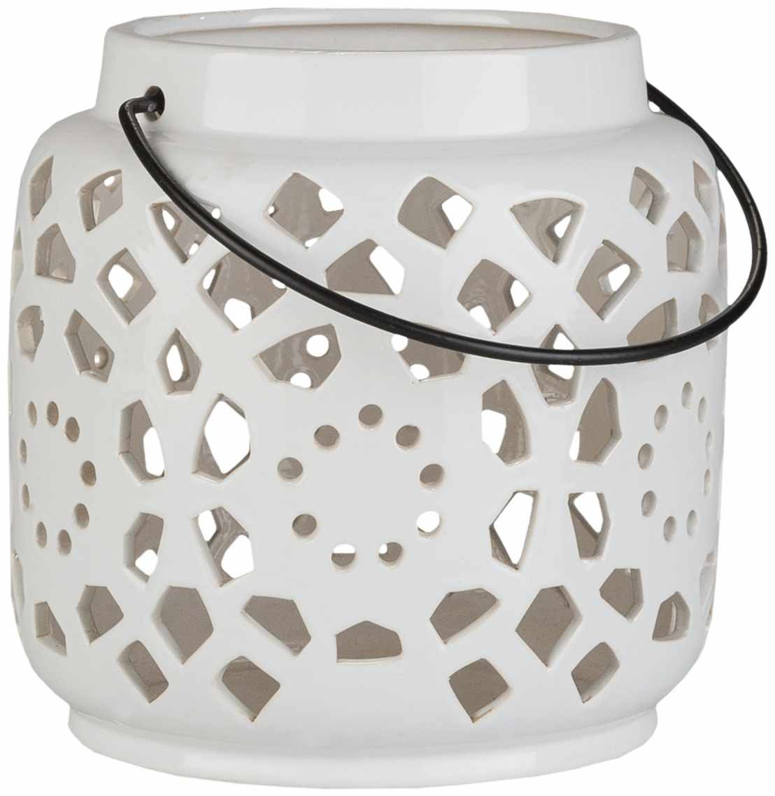 Sloughhouse White Ceramic Outdoor Lantern - Ornate Home