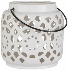Sloughhouse White Ceramic Outdoor Lantern - Ornate Home
