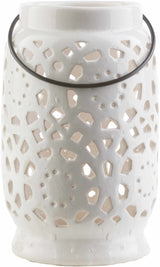 Sloughhouse White Ceramic Outdoor Lantern - Ornate Home