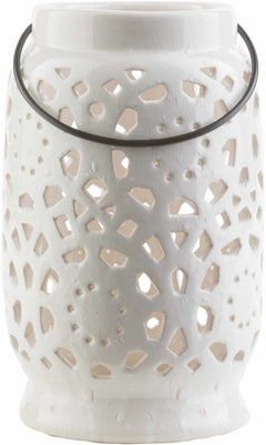 Sloughhouse White Ceramic Outdoor Lantern - Ornate Home