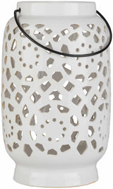 Sloughhouse White Ceramic Outdoor Lantern - Ornate Home