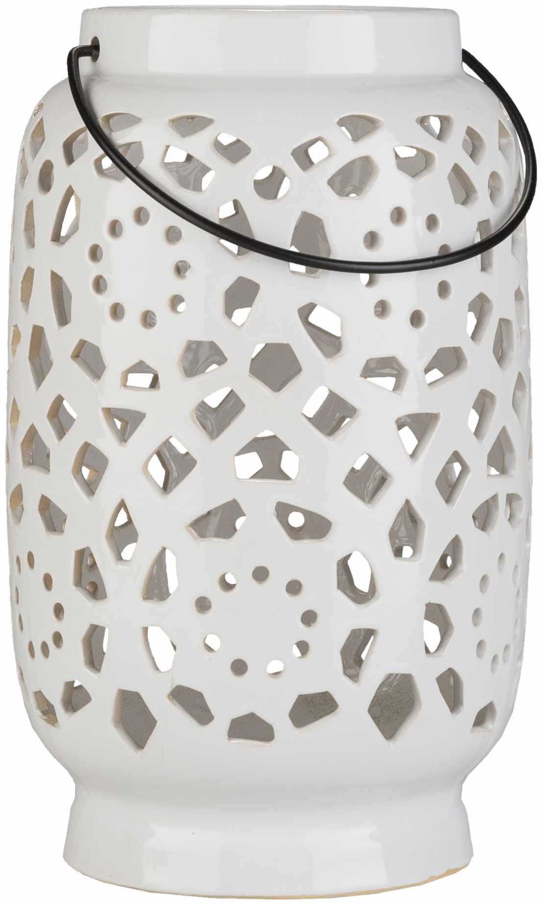 Sloughhouse White Ceramic Outdoor Lantern - Ornate Home