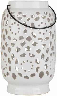 Sloughhouse White Ceramic Outdoor Lantern - Ornate Home
