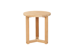 Small Round Teak Outdoor Cross Legs Nesting Side Table - Ornate Home