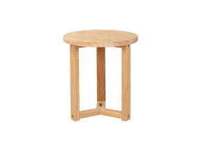 Small Round Teak Outdoor Cross Legs Nesting Side Table - Ornate Home