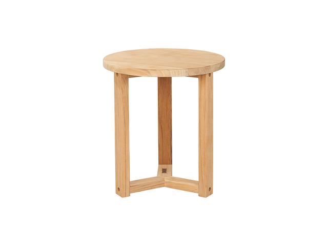 Small Round Teak Outdoor Cross Legs Nesting Side Table - Ornate Home