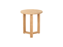 Small Round Teak Outdoor Cross Legs Nesting Side Table - Ornate Home