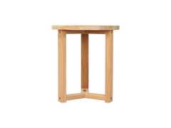 Small Round Teak Outdoor Cross Legs Nesting Side Table - Ornate Home