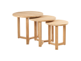 Small Round Teak Outdoor Cross Legs Nesting Side Table - Ornate Home