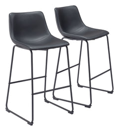 Smart Black Barstool (Set of 2) - Ornate Home
