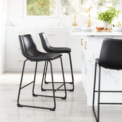 Smart Black Counter Stool (Set of 2) - Ornate Home