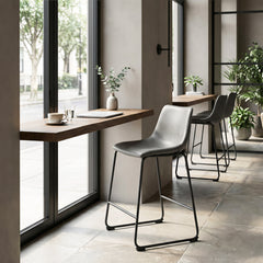 Smart Charcoal Counter Stool (Set of 2) - Ornate Home