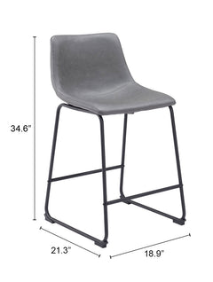 Smart Charcoal Counter Stool (Set of 2) - Ornate Home