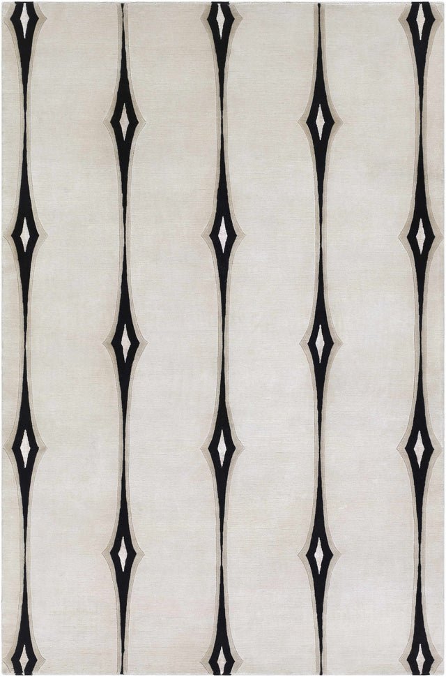 Smartt Beige&Black Premium Wool Rug - Clearance - Ornate Home