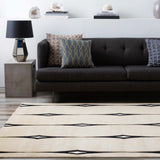 Smartt Beige&Black Premium Wool Rug - Clearance - Ornate Home