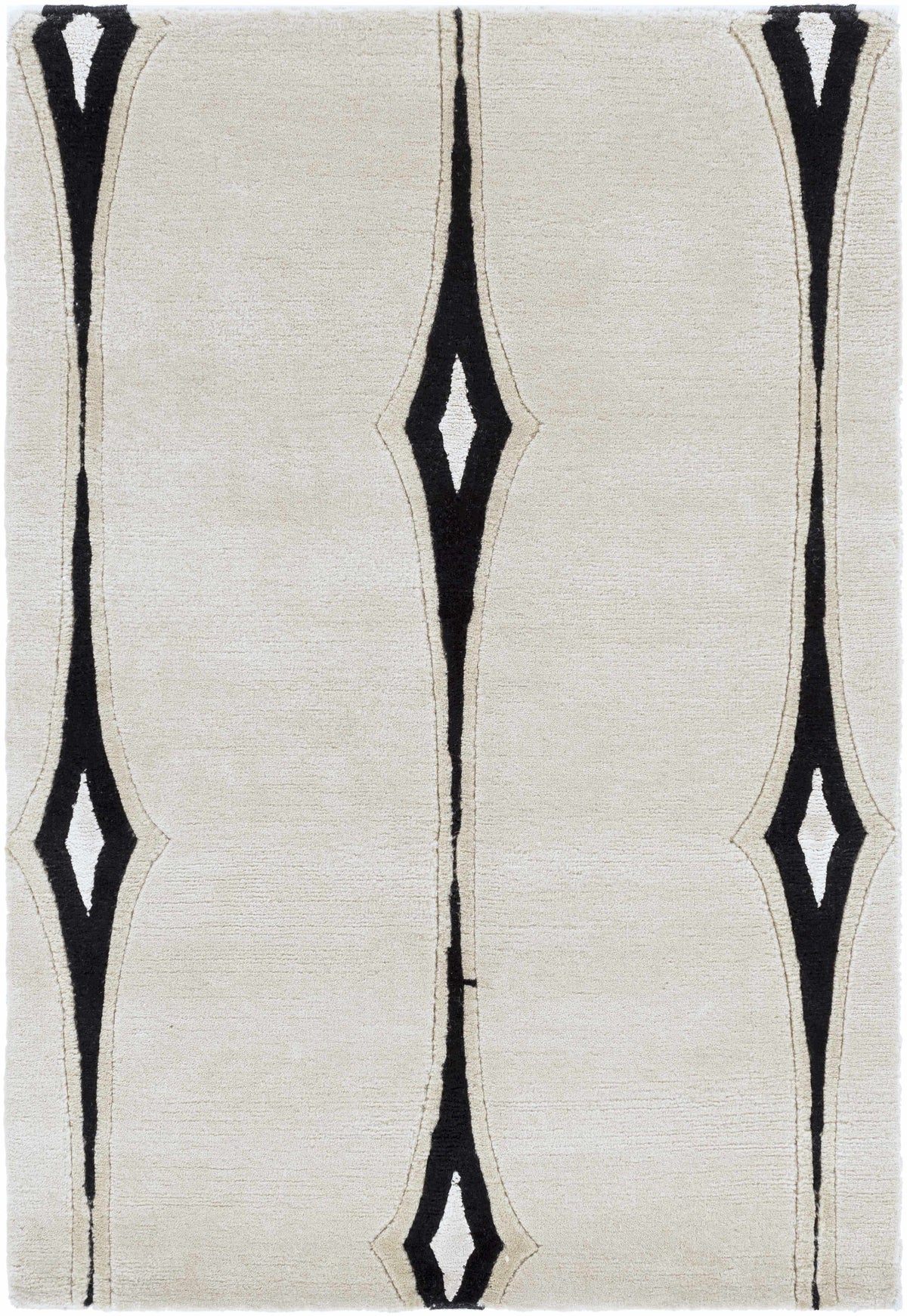Smartt Beige&Black Premium Wool Rug - Clearance - Ornate Home