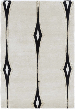Smartt Beige&Black Premium Wool Rug - Clearance - Ornate Home
