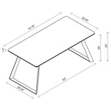 Smith Black 5-piece Rectangular Ceramic Top Dining Table Set - Ornate Home