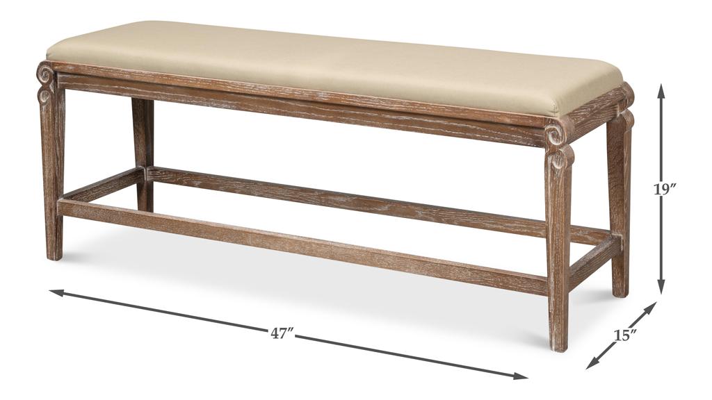 Smith Building Beige Parlor Bench - Ornate Home