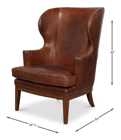 Smithfield Brown Wing Chair - Ornate Home