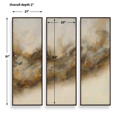 Smoke Break Multicolor Hand Painted Modern Art (Set of 3) - Ornate Home