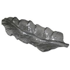 Smoked Leaf Black/Gray Glass Tray - Ornate Home