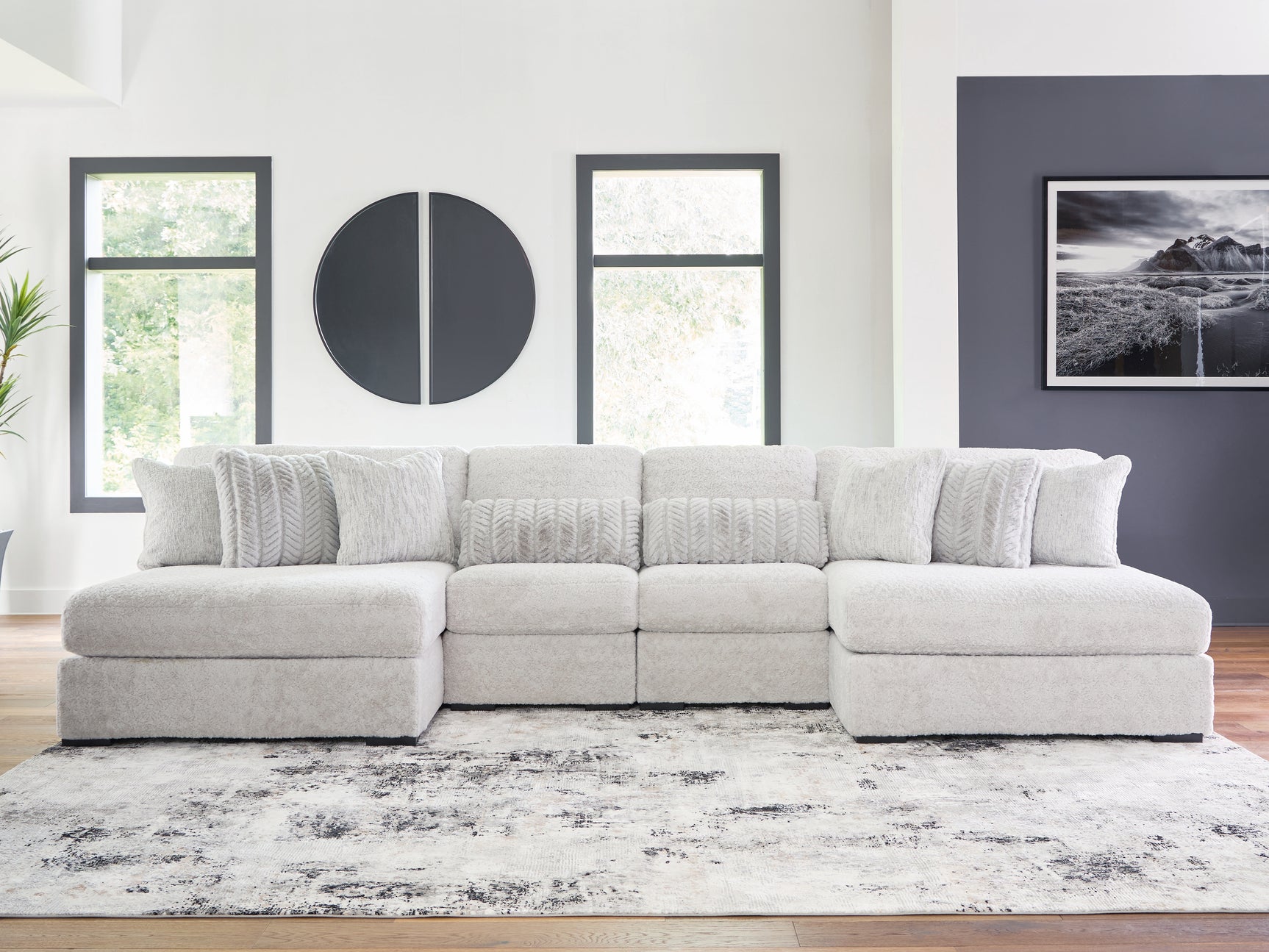 Snodoodle Arctic 4-Piece Modular Sectional with Double Chaise - Ornate Home