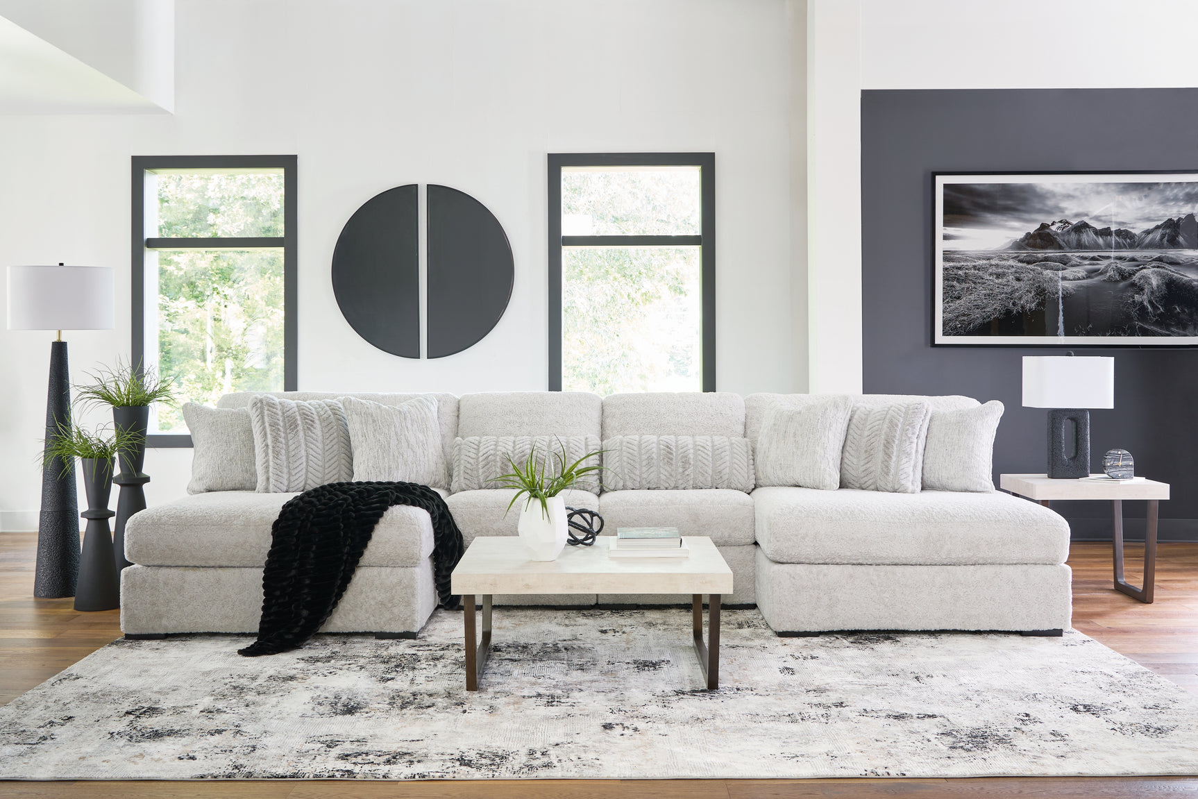 Snodoodle Arctic 4-Piece Modular Sectional with Double Chaise - Ornate Home