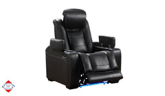 Snowbird Black Fabric Dual Power Reclining Chair - Ornate Home