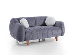 Snowy Anthracite 3-pieces (Sofa & Loveseat & Swivel Chair) Living Room Set - Ornate Home