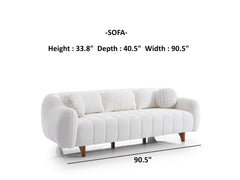 Snowy Cream Stationary Sofa - Ornate Home