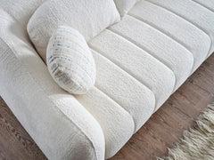Snowy Cream Stationary Sofa - Ornate Home