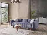 Snowy Anthracite 3-pieces (Sofa & Loveseat & Swivel Chair) Living Room Set
