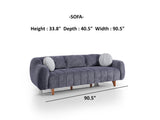 Snowy Anthracite 3-pieces (Sofa & Loveseat & Swivel Chair) Living Room Set