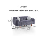 Snowy Anthracite 3-pieces (Sofa & Loveseat & Swivel Chair) Living Room Set