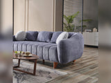 Snowy Anthracite 3-pieces (Sofa & Loveseat & Swivel Chair) Living Room Set
