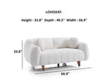 Snowy Cream 3-pieces (Sofa & Loveseat & Swivel Chair) Living Room Set