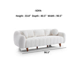 Snowy Cream 3-pieces (Sofa & Loveseat & Swivel Chair) Living Room Set
