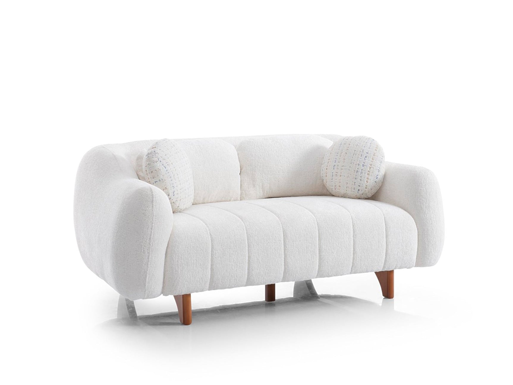 Snowy Cream 3-pieces (Sofa & Loveseat & Swivel Chair) Living Room Set