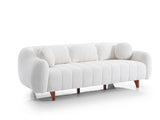 Snowy Cream 3-pieces (Sofa & Loveseat & Swivel Chair) Living Room Set
