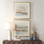 So Golden Multicolor Abstract Landscape Prints (Set of 2) - Ornate Home