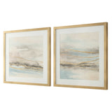 So Golden Multicolor Abstract Landscape Prints (Set of 2) - Ornate Home