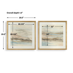 So Golden Multicolor Abstract Landscape Prints (Set of 2) - Ornate Home