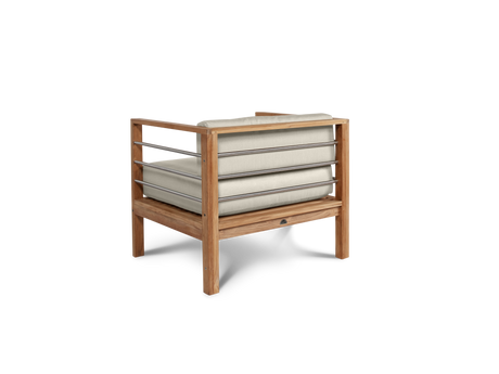 SoHo 4-Piece Teak Canvas Outdoor Patio Deep Seating Set with Sunbrella® Cushion - Ornate Home