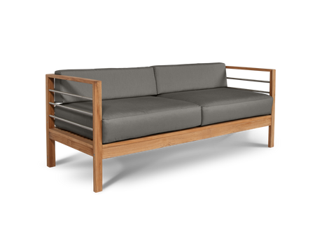 SoHo 4-Piece Teak Charcoal Outdoor Patio Deep Seating Set with Sunbrella® Cushion - Ornate Home