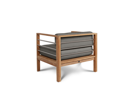 SoHo 4-Piece Teak Charcoal Outdoor Patio Deep Seating Set with Sunbrella® Cushion - Ornate Home