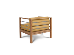 SoHo 4-Piece Teak Dupione Cornsilk Outdoor Patio Deep Seating Set with Sunbrella® Cushion - Ornate Home