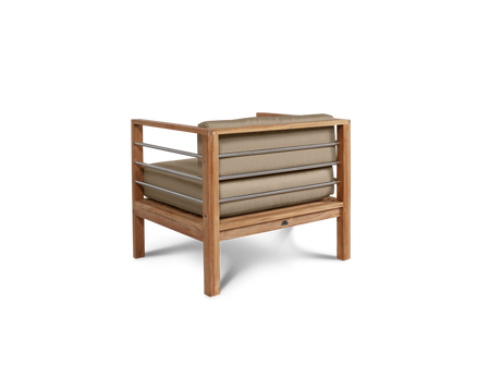 SoHo 4-Piece Teak Fawn Outdoor Patio Deep Seating Set with Sunbrella® Cushion - Ornate Home